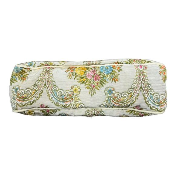 Vintage Celebrity Tapestry Floral Makeup Cosmetic Bag Mirror Small Coquette Flaw - Picture 7 of 12